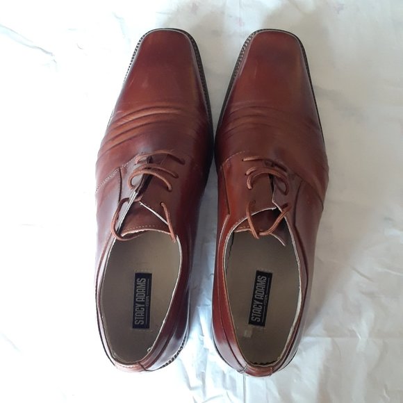 Stacy Adams Leather Oxford Mens Dress Shoe Cognac Brown Size 11.5 main image 5